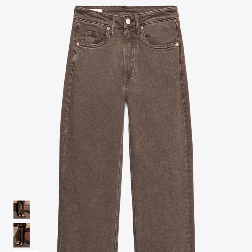 NEW WITH TAGS!  Zara Women's High Rise Brown Jeans